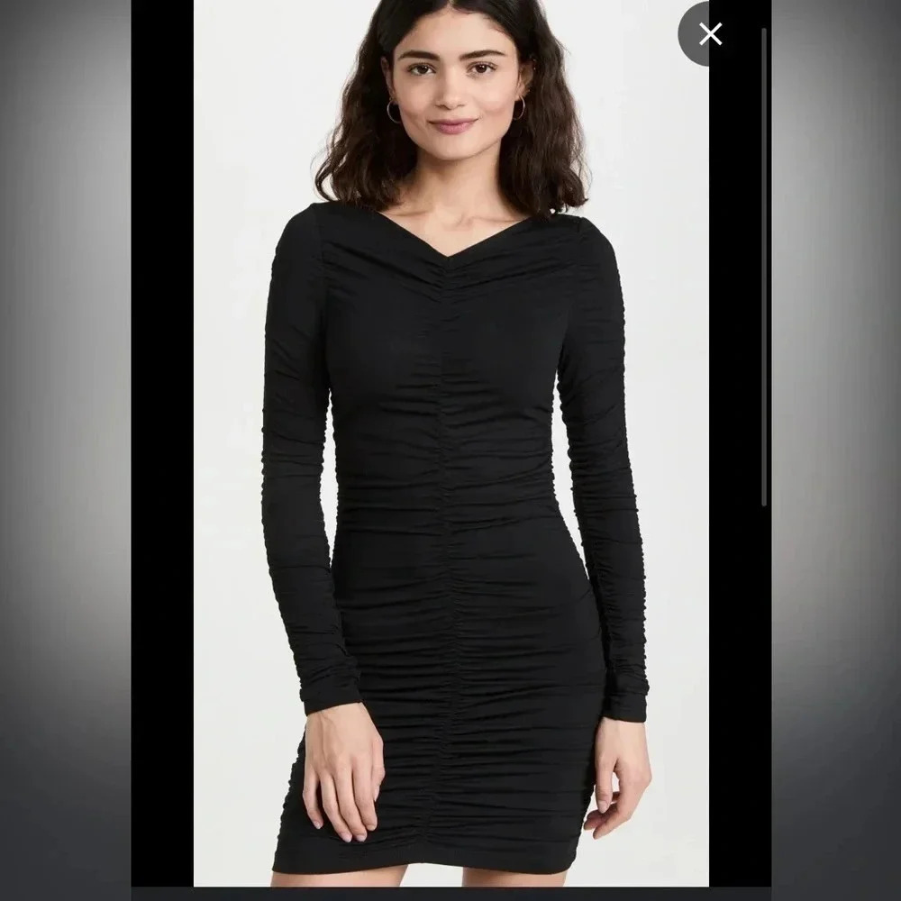 Baum Und Pferdgarten Juneaux black ruched knit mini dress